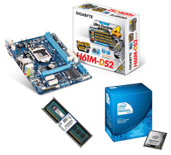 Kit Intel - Placa Mãe H61M + CPU G620 Dual Core 2.6Ghz + 4GB